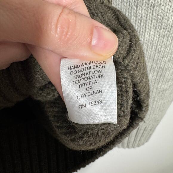 EMOZIONI UOMO Italian Wool Blend 90s Sweater Men S Block Gray Crew Neck Preppy - Picture 5 of 7